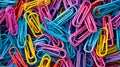 AI-generated illustration of an array of colorful paper clips Royalty Free Stock Photo