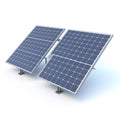 AI generated illustration of an array of solar panels, arranged on a white background Royalty Free Stock Photo