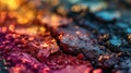 colorful, pigmented, crushed rocks sitting on a counter