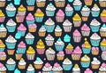 a lot of colorful cupcakes are being used as wallpaper