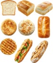 a bunch of different types of bread on top of each other Royalty Free Stock Photo