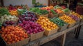 Farmers Market Fruit Stand - AI-Generated Royalty Free Stock Photo