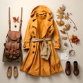 AI generated illustration of assorted items arranged neatly on a flat surface