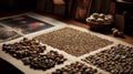 AI generated illustration of an assortment of various nuts on a wooden table Royalty Free Stock Photo