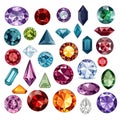 various different types of gems and jewels in a variety of colors Royalty Free Stock Photo