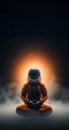 an astronaut sitting in a cloud, meditation and looking at the stars Royalty Free Stock Photo