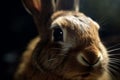 AI generated illustration of an attentive and curious rabbit, staring into the camera Royalty Free Stock Photo