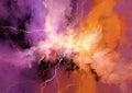 AI generated illustration of an awe-inspiring ethereal cloud formation with vibrant colors