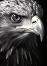 AI generated illustration of a bald eagle portrait in grayscale Royalty Free Stock Photo