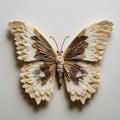 AI generated illustration of a beige butterfly crafted from paper