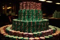 AI-generated illustration of a big stack of poker chips. Royalty Free Stock Photo