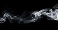 AI-generated illustration of a black backdrop with delicate wisps of white smoke Royalty Free Stock Photo