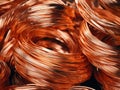 AI generated illustration of a black background with several rows of stacked copper wires