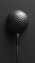 AI generated illustration of a black golf ball on a dark background