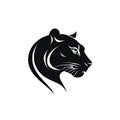 AI generated illustration of a black tiger head icon  on a white background Royalty Free Stock Photo