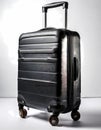 AI generated illustration of a black travel suitcase with wheels