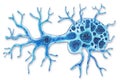Blue neuron structure abstract illustration showcasing intricate network of synapses brain connectivity in scientific visually