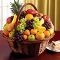 AI generated illustration of bountiful fruits in a basket
