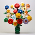 AI-generated illustration of a bouquet of colorful plastic flowers