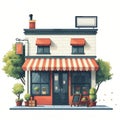AI generated illustration of a brick building of a shop Royalty Free Stock Photo