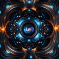 a bright blue spiraly vortex with stars and swirls Royalty Free Stock Photo