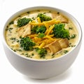 AI generated illustration of A Broccoli Cheddar Soup isolated on the white background