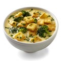 AI generated illustration of A Broccoli Cheddar Soup isolated on the white background