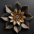 AI generated illustration of a bronze flower on a dark background Royalty Free Stock Photo