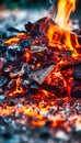 AI generated illustration of burning embers in vibrant flames
