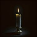 AI generated illustration of a candle illuminating the dark