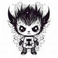 AI generated illustration of a cartoon character with spiky hair and ears