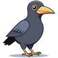 AI generated illustration of a cartoon crow isolated on a white background Royalty Free Stock Photo