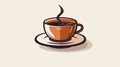 AI generated illustration of a cartoon cup of freshly brewed coffee Royalty Free Stock Photo