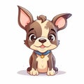 AI generated illustration of a cartoon French Bulldog puppy on a white background