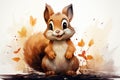 Illustration cartoon style young squirrel Royalty Free Stock Photo