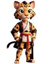 a cartoon picture of a tiger dressed in kimono gaju