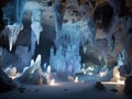 AI generated illustration of a cave with majestic rock formations