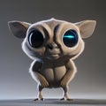 AI generated illustration of a cheerful Tarsier cartoon character with large expressive eyes