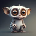 AI generated illustration of a cheerful Tarsier cartoon character with large expressive eyes