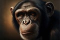 Ai generated illustration of a chimpanzee portrait