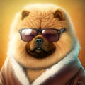 AI generated illustration of a chow chow art