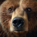 AI generated illustration of Close-up of a brown bear facing the camera Royalty Free Stock Photo