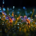 dew - drops are on the grass as the water droplets appear Royalty Free Stock Photo