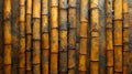 a close up of some very tall bamboo poles that are painted orange Royalty Free Stock Photo