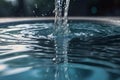 a close up view of water in the pool as it pours Royalty Free Stock Photo