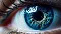 AI generated illustration of a closeup of a human blue eye Royalty Free Stock Photo