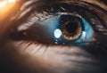 AI generated illustration of a closeup of a human eye Royalty Free Stock Photo