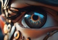 AI generated illustration of a closeup of a human eye Royalty Free Stock Photo