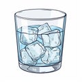 AI generated illustration of a closeup of an ice-cold glass of water, with cubes of ice Royalty Free Stock Photo