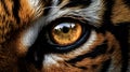 AI generated illustration of a closeup of a tiger's eye